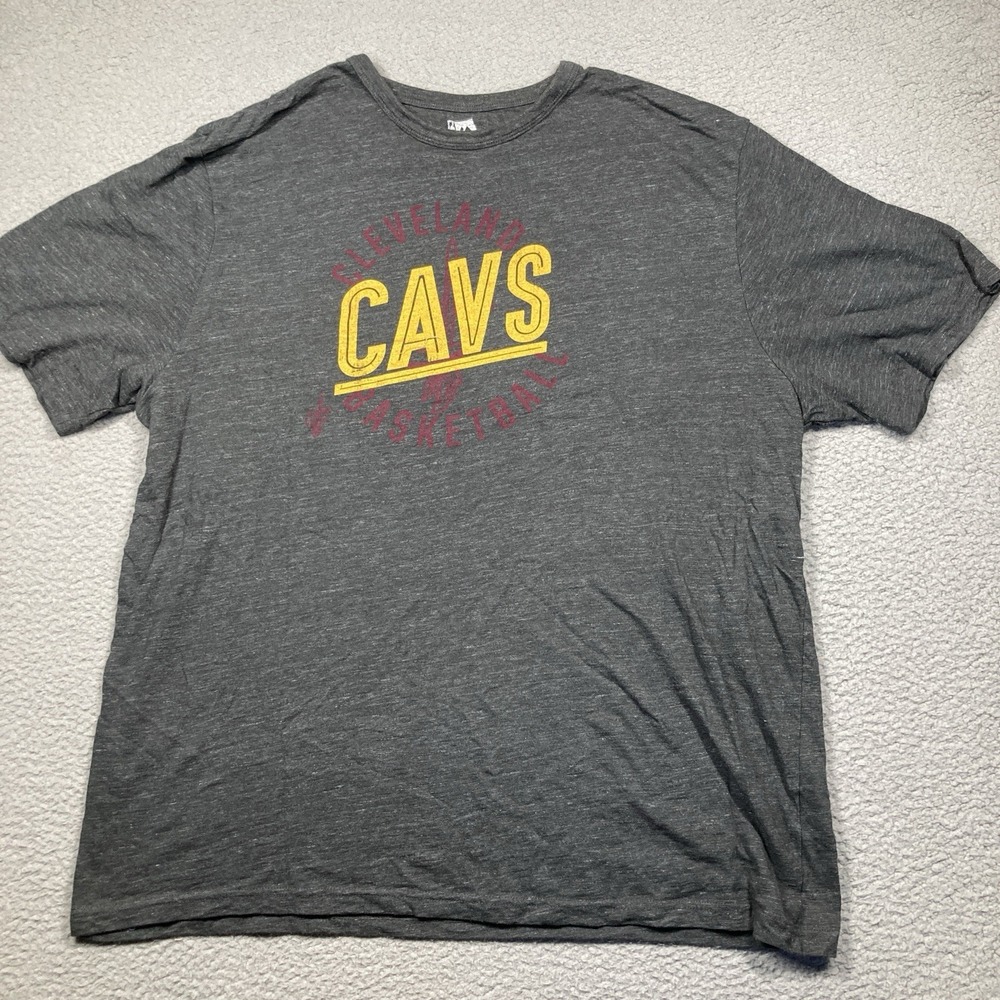 Cleveland Cavs T Shirt‎ Adult 2XL Dark Gray Short Sleeve NBA Basketball Majestic